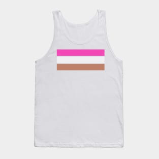 Three Classic Stripes - Pink and Coffee with Cream Tank Top